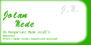 jolan mede business card